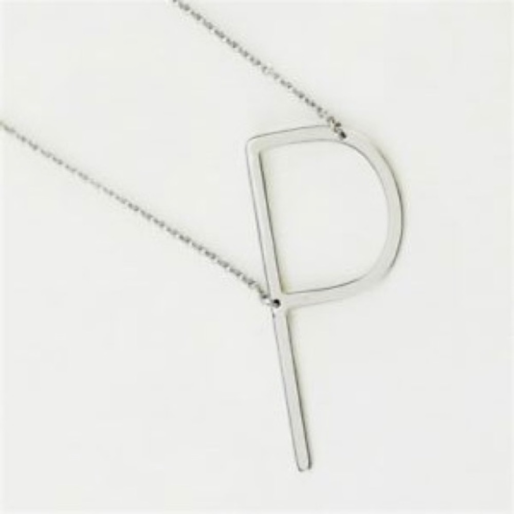 Francescas Silver “P” Initial Necklace